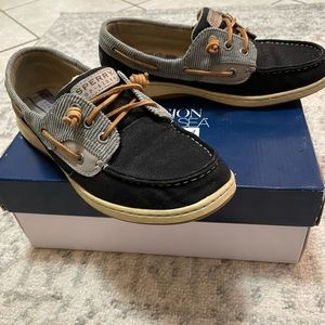 Sperry Ivyfish Black/Grey Boat Shoe w/Box Women 8 1/2M
